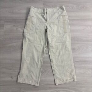 Nike Pants Women Vintage Y2K Utility Crop Pants Beige Cargo Ripstop Gorpcore S